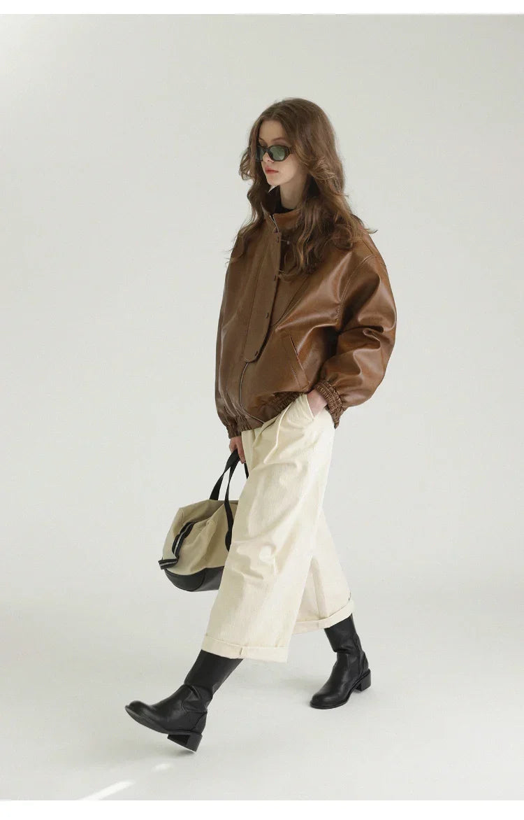 Luxury Oversized Faux Leather Jacket