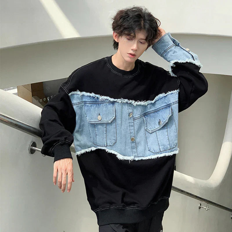 Denim Hybrid Sweatshirt