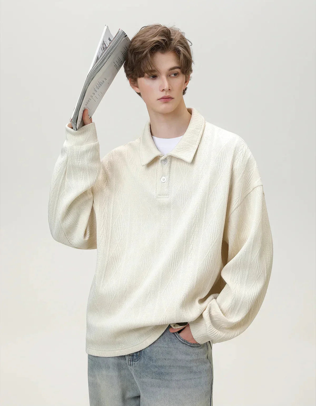 Casual Ancient Money Lapel Collar Sweatshirt