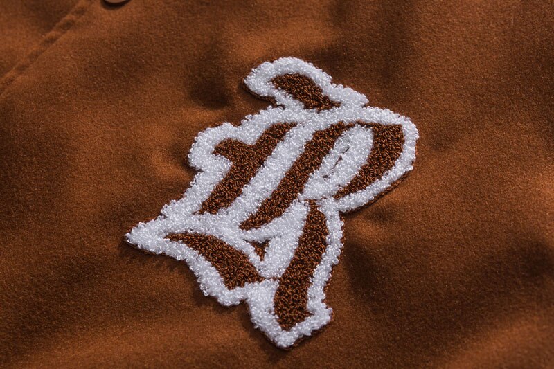 "Distant" Embroidery Letter Varsity Jacket