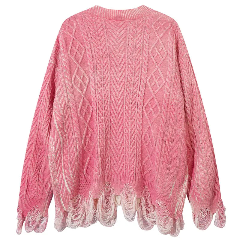 Retro Grunge Knitted Oversize Cardigan Sweater