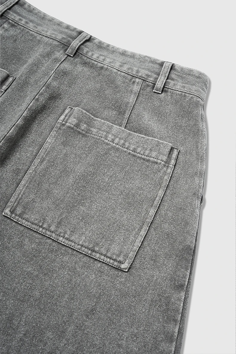 Wide-Leg Washed Vintage Jeans