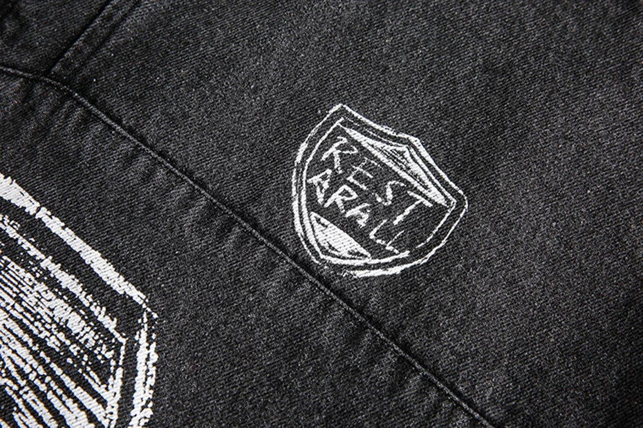 Embroidered Number Hooded Jacket