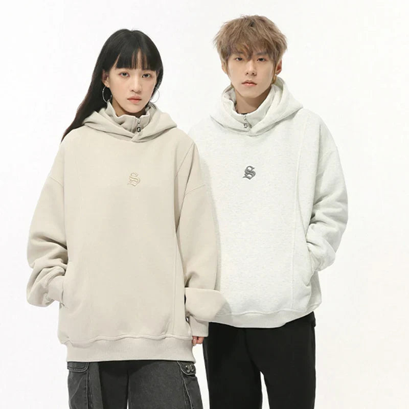 Embroidery S Solid Color Hoodie