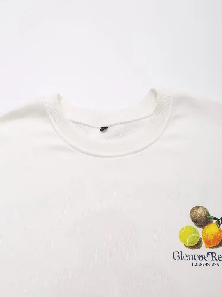 Cozy Oversize Autumn Print Sweatshirt