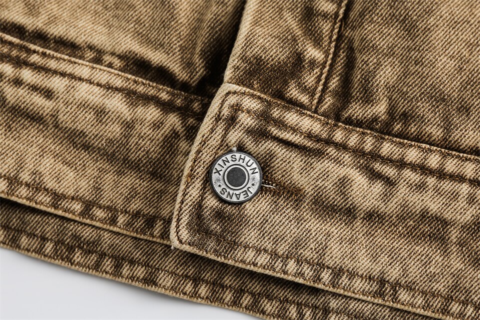 Yellow Multi-pocket Denim Jacket