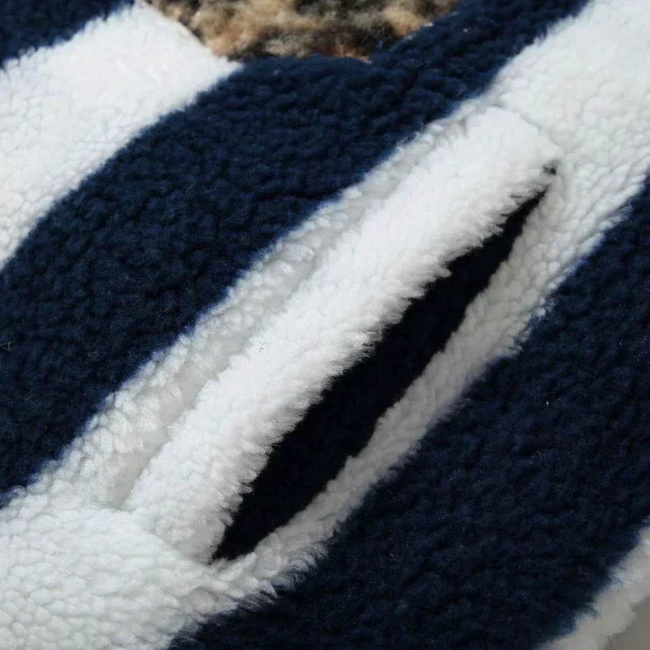 Vintage Striped Fleece Jacket