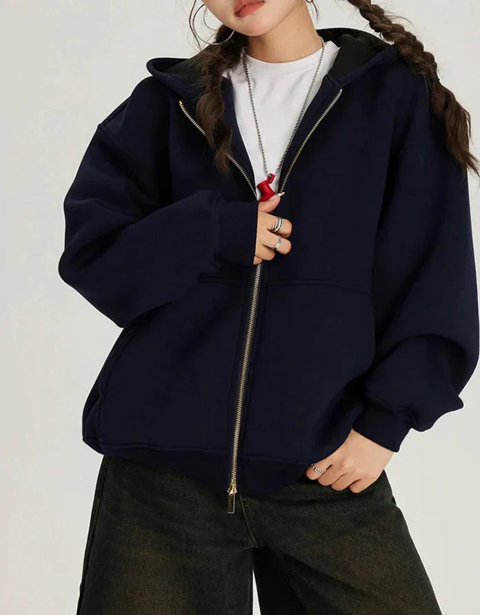 Vintage Cool Loose Fit Zipper Sweatshirt