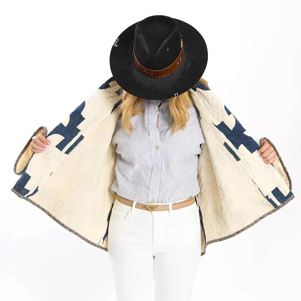 Durable Chic Colorblock Loose Lapel Jacket