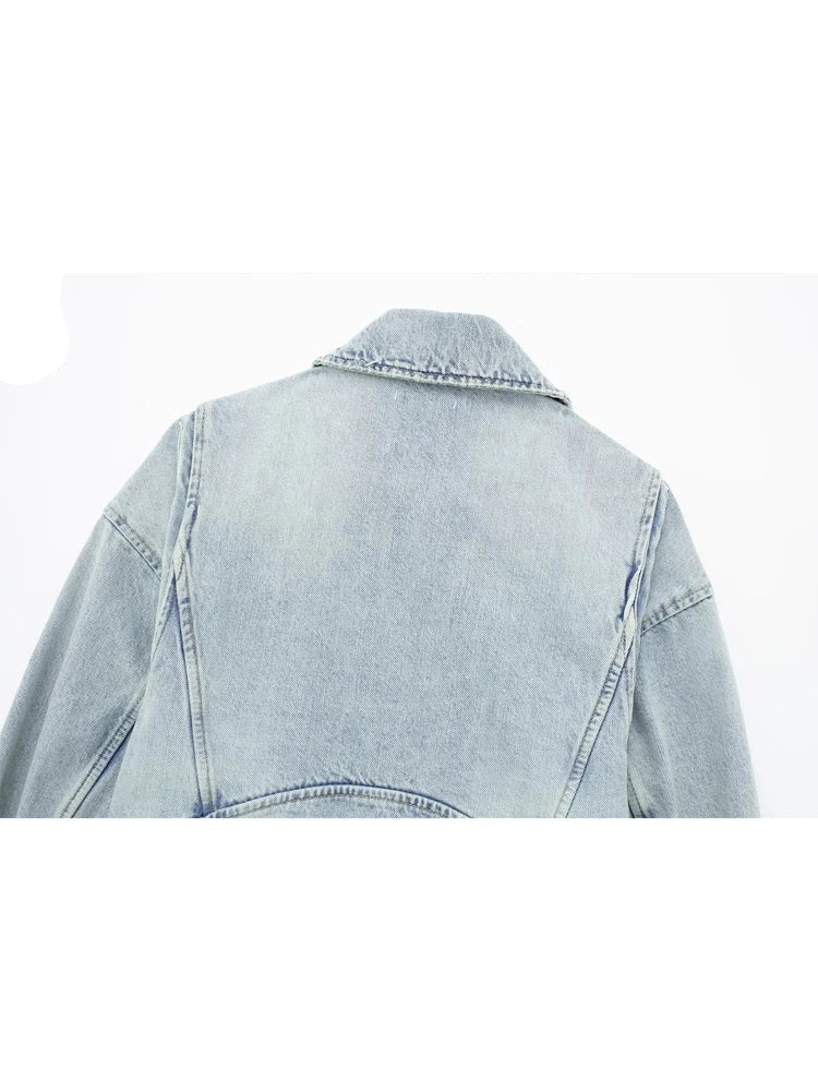 Vintage Denim Biker Jacket