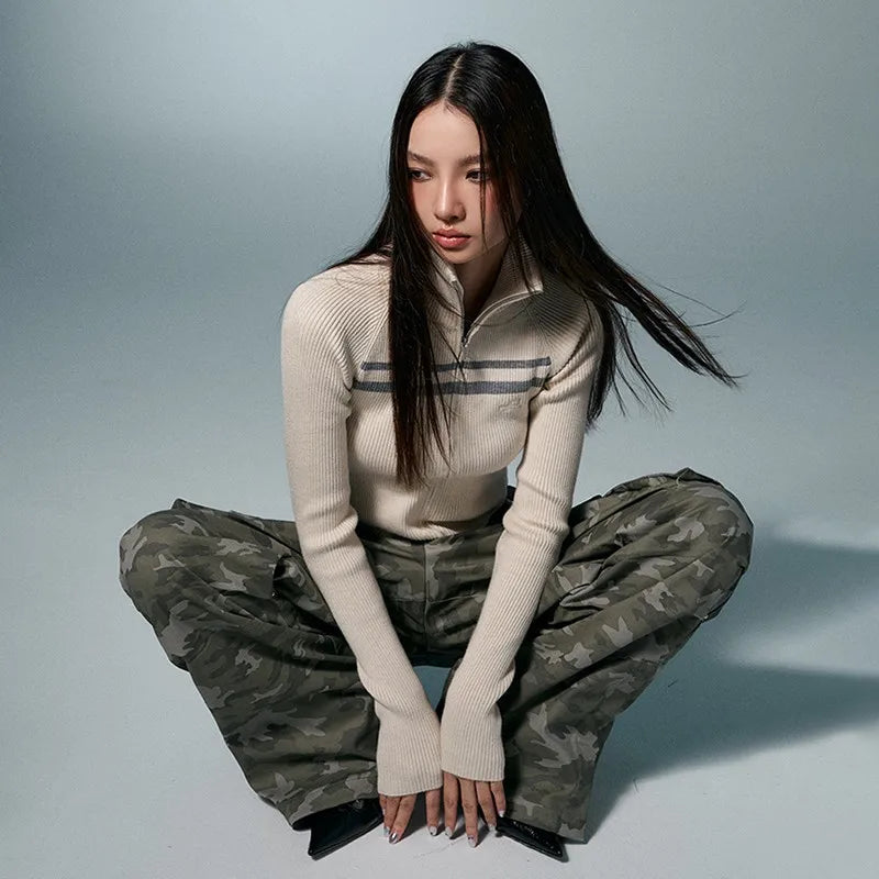 Vintage Grunge Aesthetic Ribbed Sweatshirt