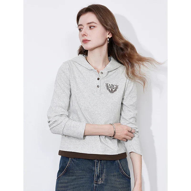 Colorful Slim Fit Hooded Sweatshirt