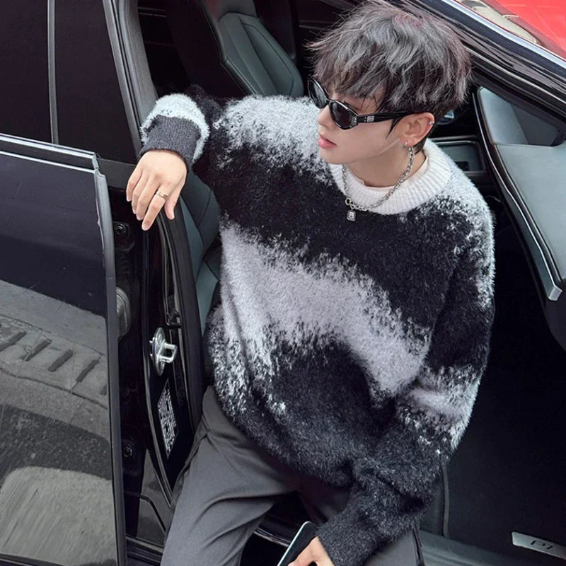 Streetwear Casual Vintage American Style Knitted Sweater
