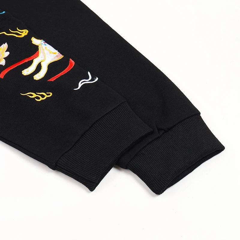 Oversized Chinese Embroidery Sweatshirt