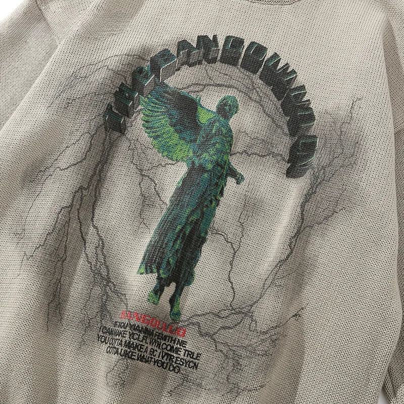 Lightning Print Knitwear Jumper Sweater