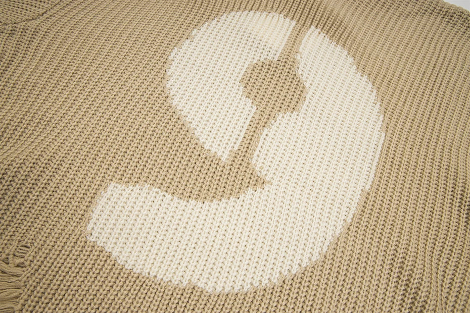 Distressed Number 9 Sweater