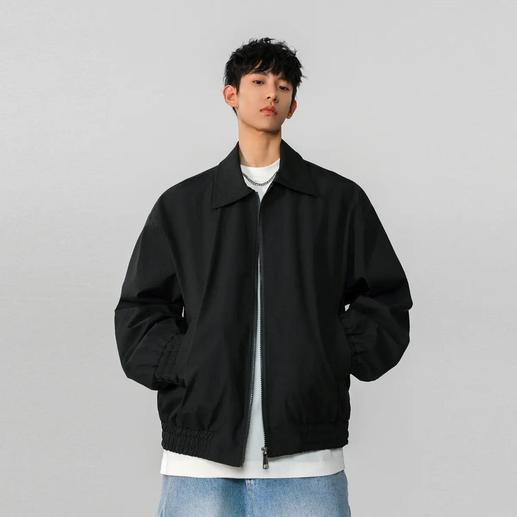 Classic Solid Color Casual Zip-Up Jacket