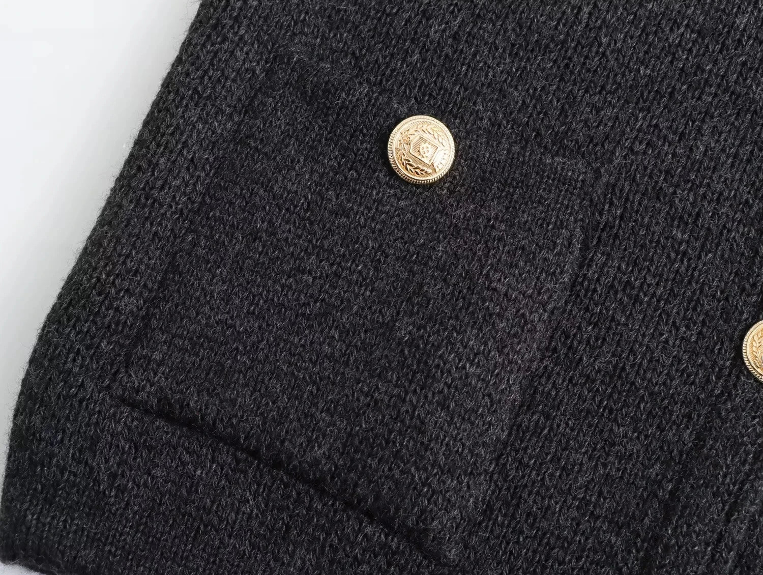 Golden Buttons Knitted Cardigan Sweater