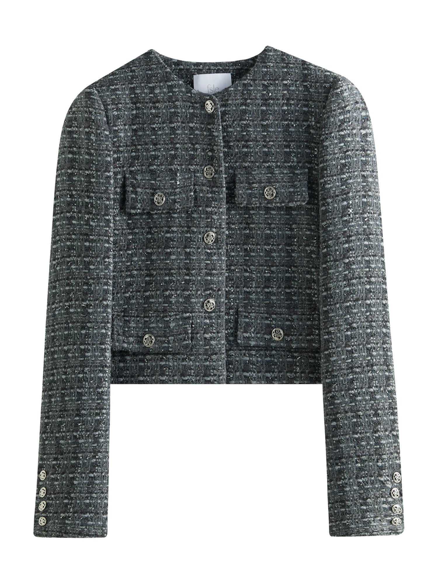 Women Elegant Gray Floral Gauze Cardigan