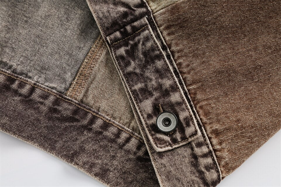 Stitching Coffee Denim Jacket