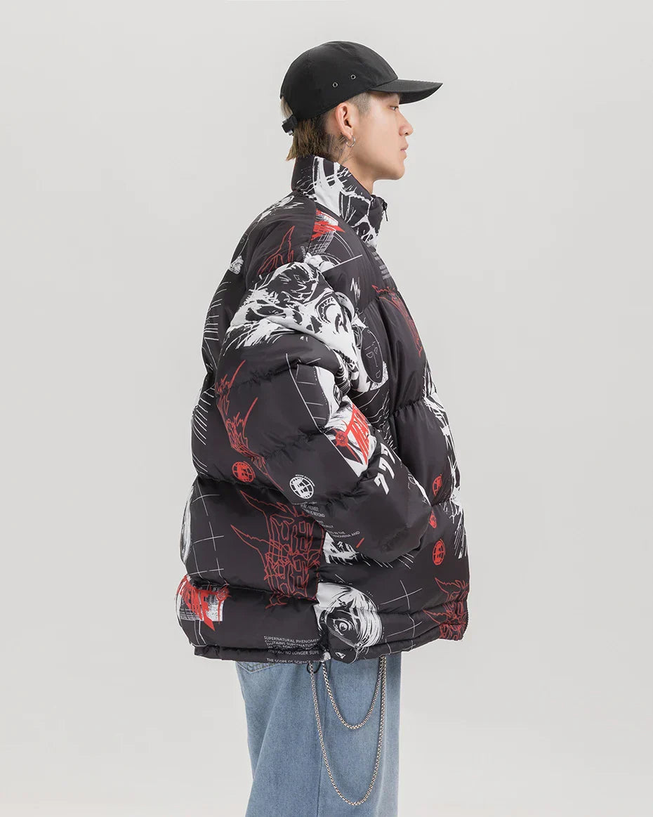Chaos Graphic Puffer Jacket
