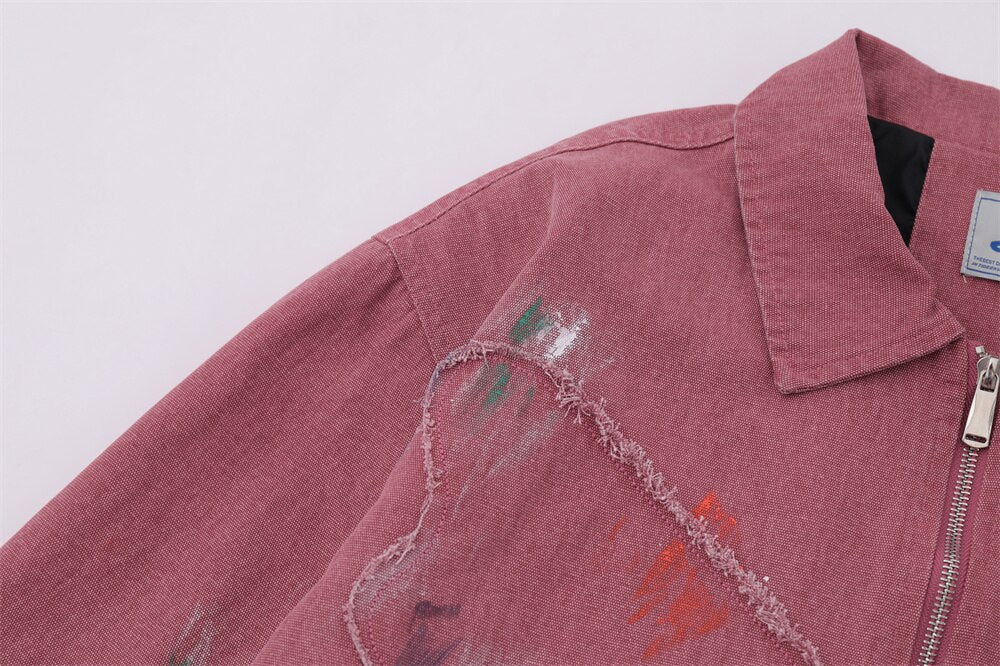 Splash Ink Embroidered Butterfly Jean Jacket