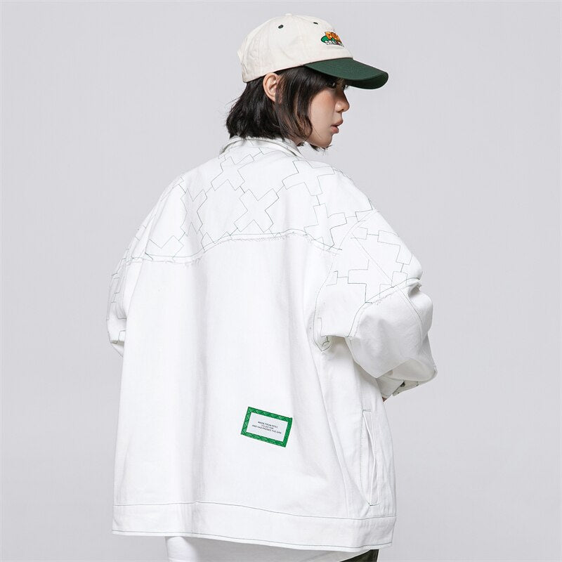 X Mark White Varsity Jacket
