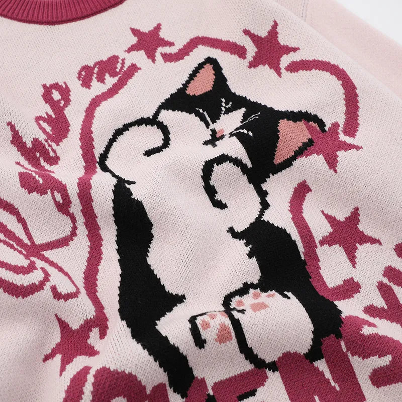 Dreaming Cat Knitted Sweater