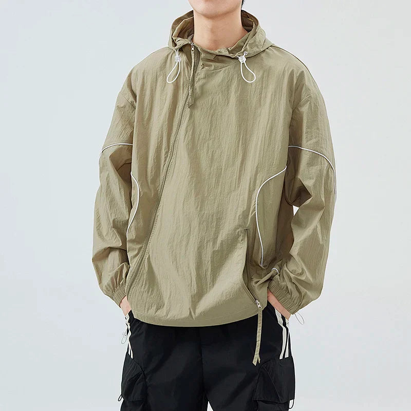 Model wearing the khaki Trail seeker Jacket