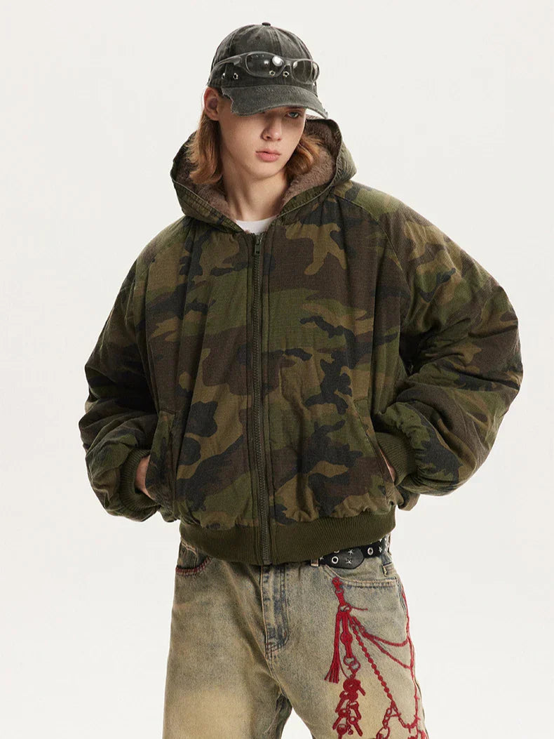 Camouflage Winter Thick Fur Jacket