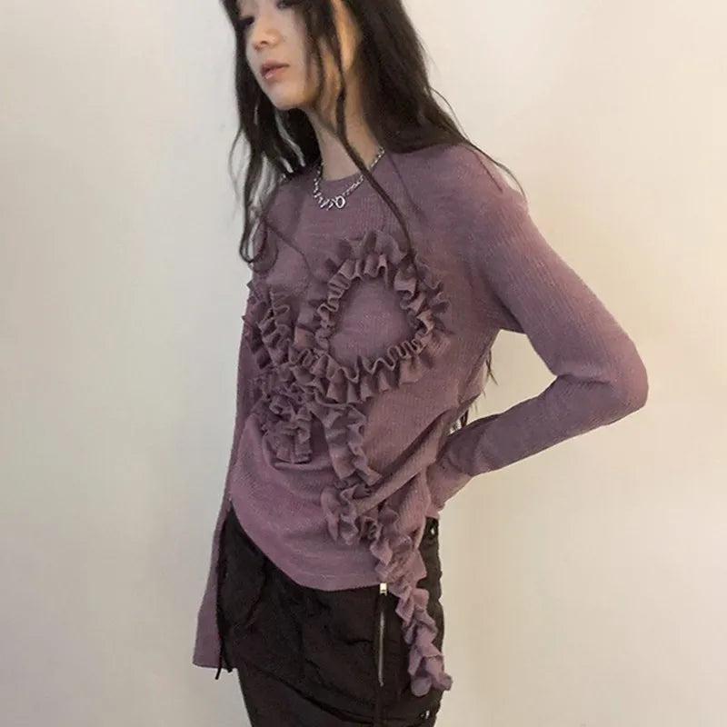 Vintage Grunge Aesthetic Knitted Top