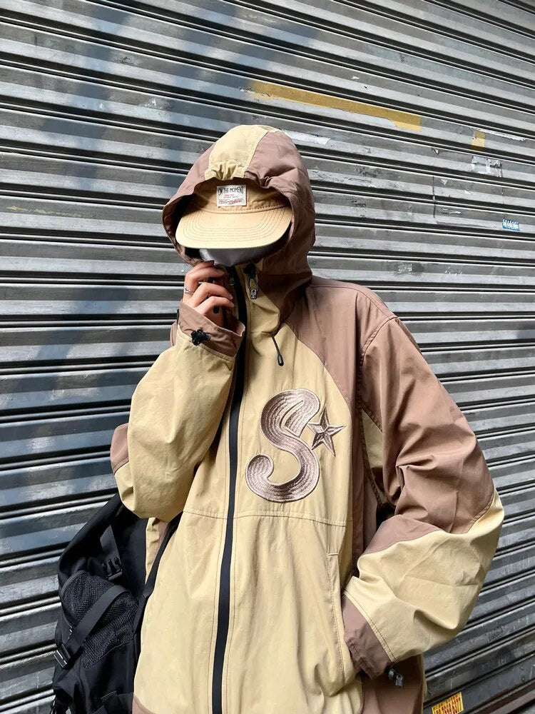 Y2k Vintage Embroidery Windbreaker Jacket