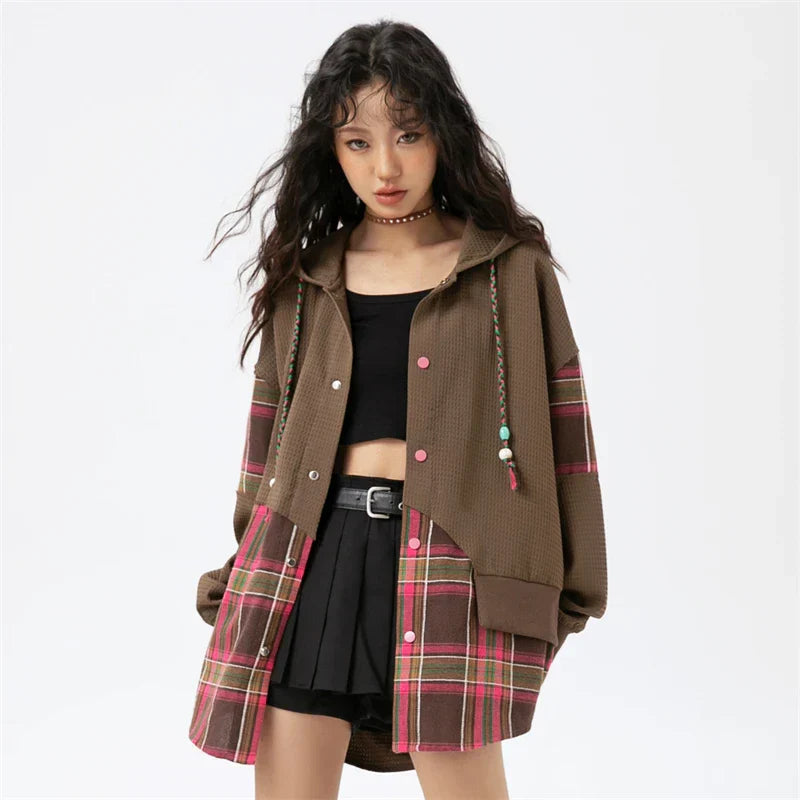 Women Korean Chic Elegant Stitched Swetshirt