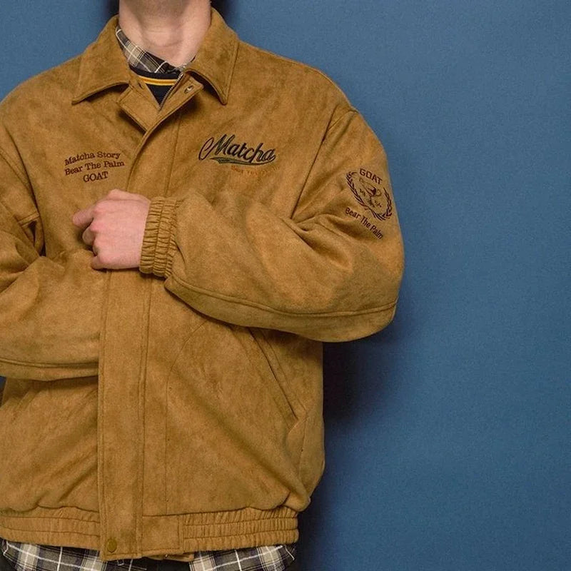 American Style Retro Racing Lapel Hip Hop Jacket