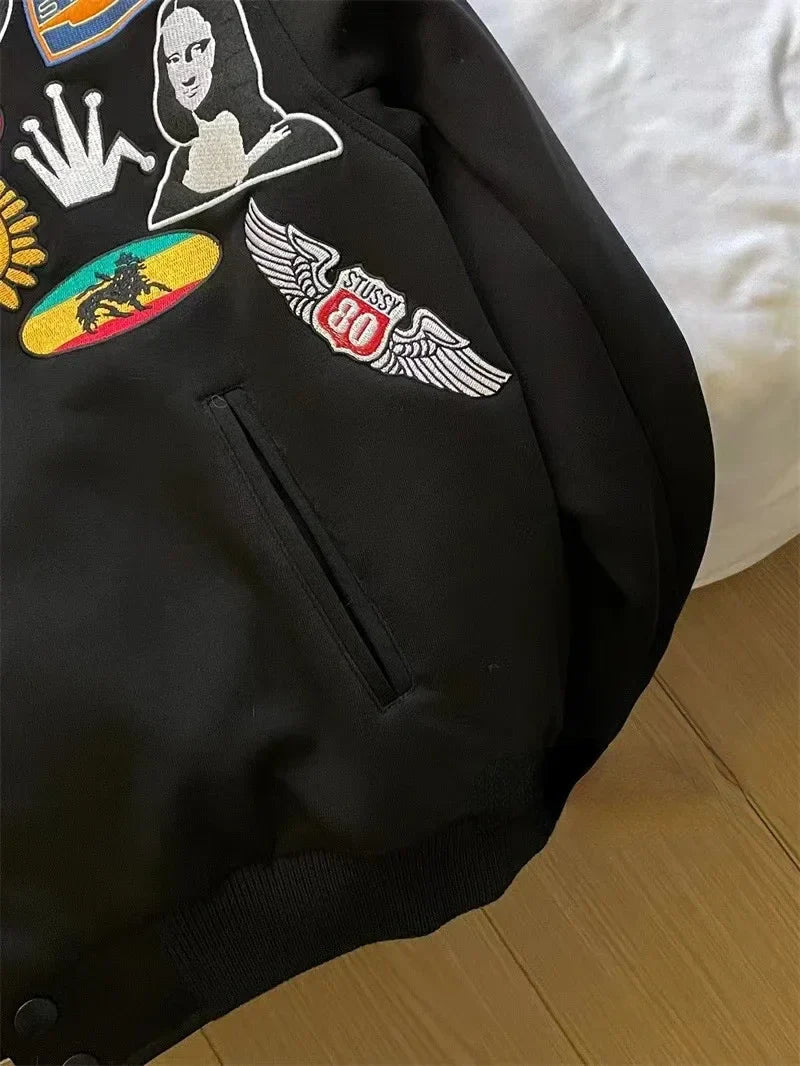 Y2K Padded Embroidered Racing Jacket