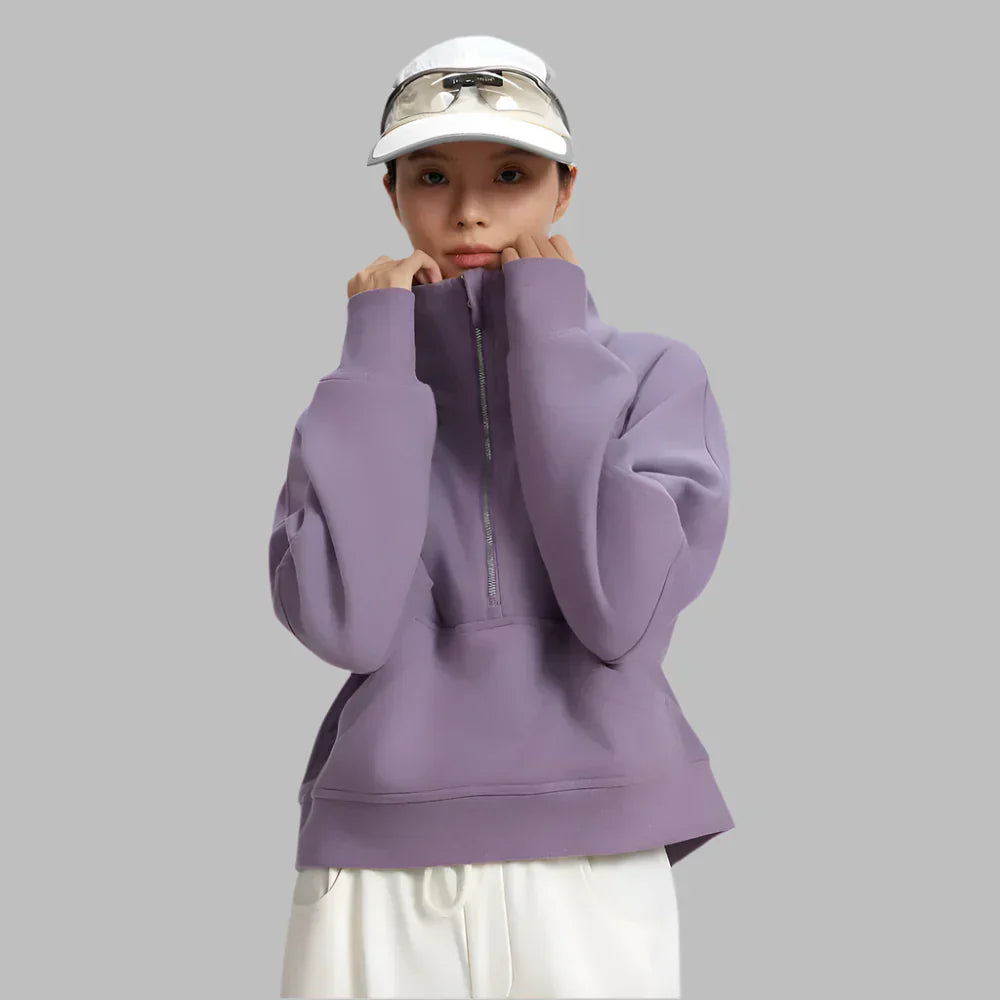 Warm Fleece Half-Zip Sweatshirt