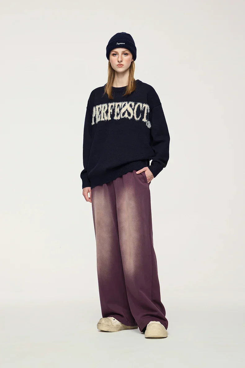 Distressed Lettered Sweater