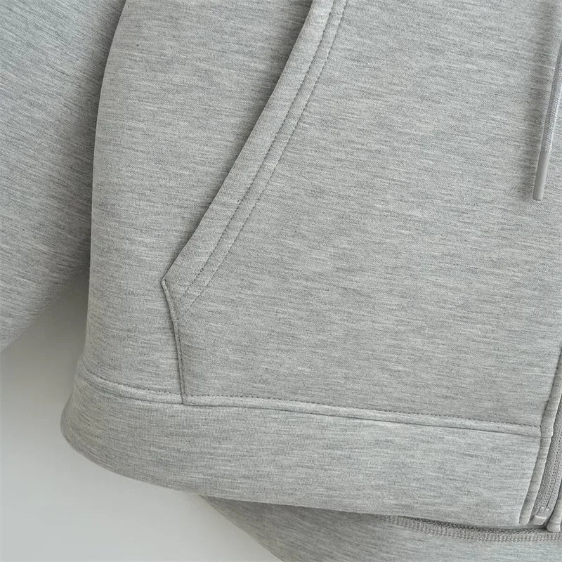 Thick Solid Zip-Up Hoodie