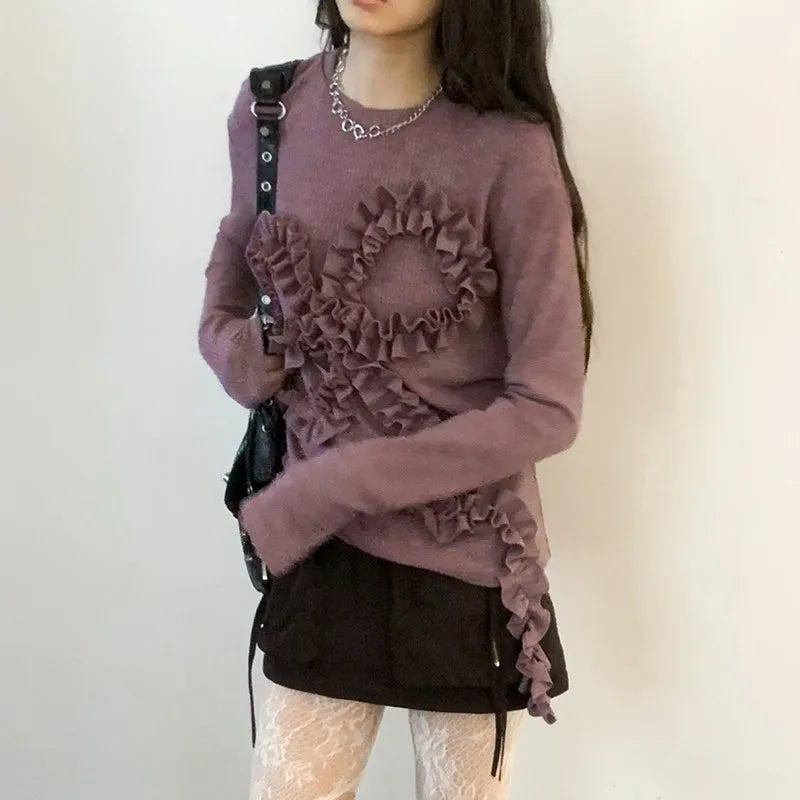 Vintage Grunge Aesthetic Knitted Top