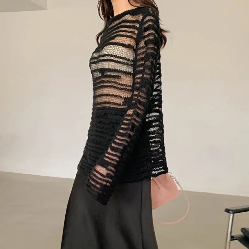 Gothic Hollow Out Pullover Grunge Sweater