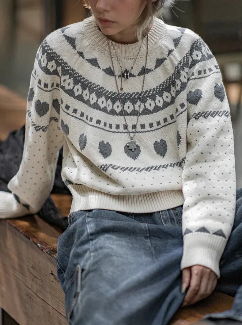 Men's Casual Fair Isle Knit Sweater