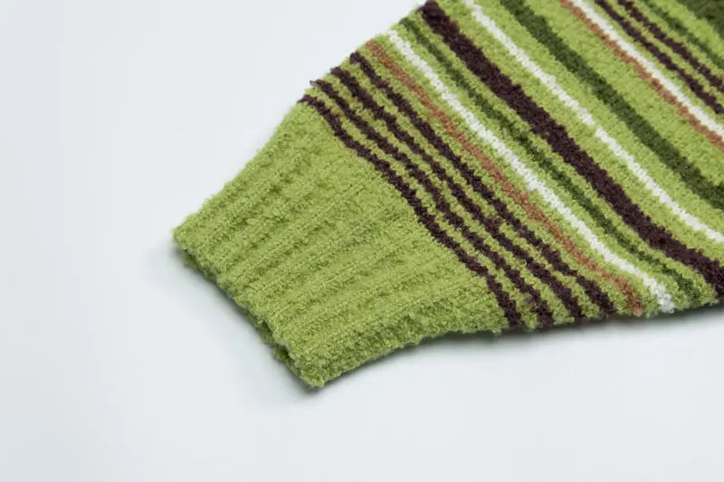 Y2K Vintage Striped Patchwork Sweater