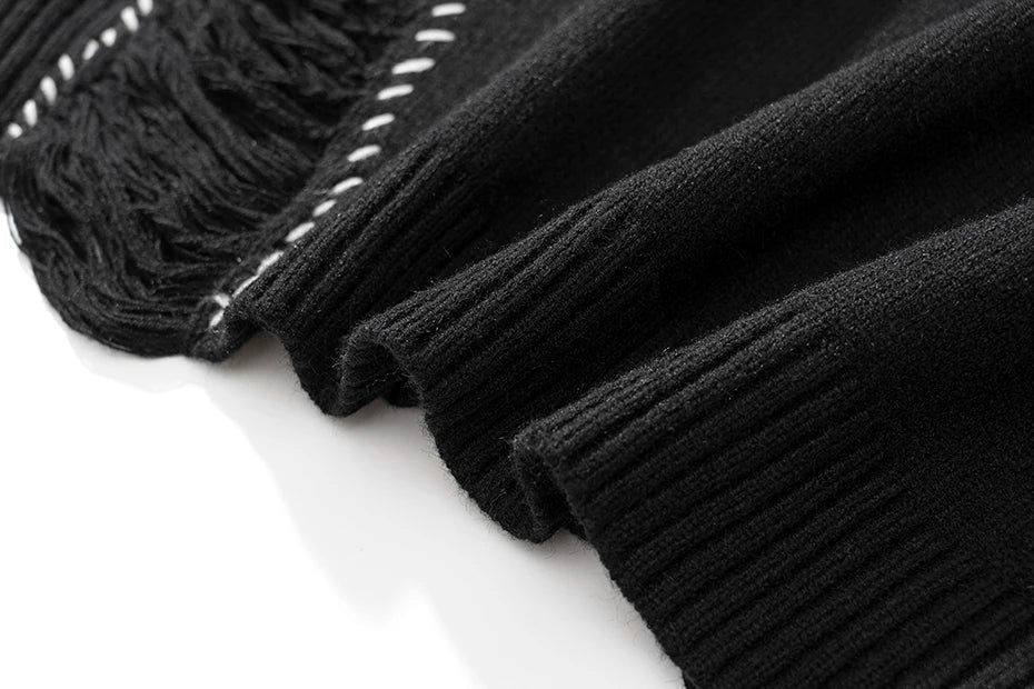 Ripped White Stitches Sweater