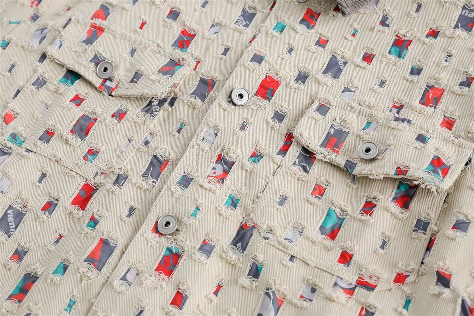 Color Patches Denim Jacket