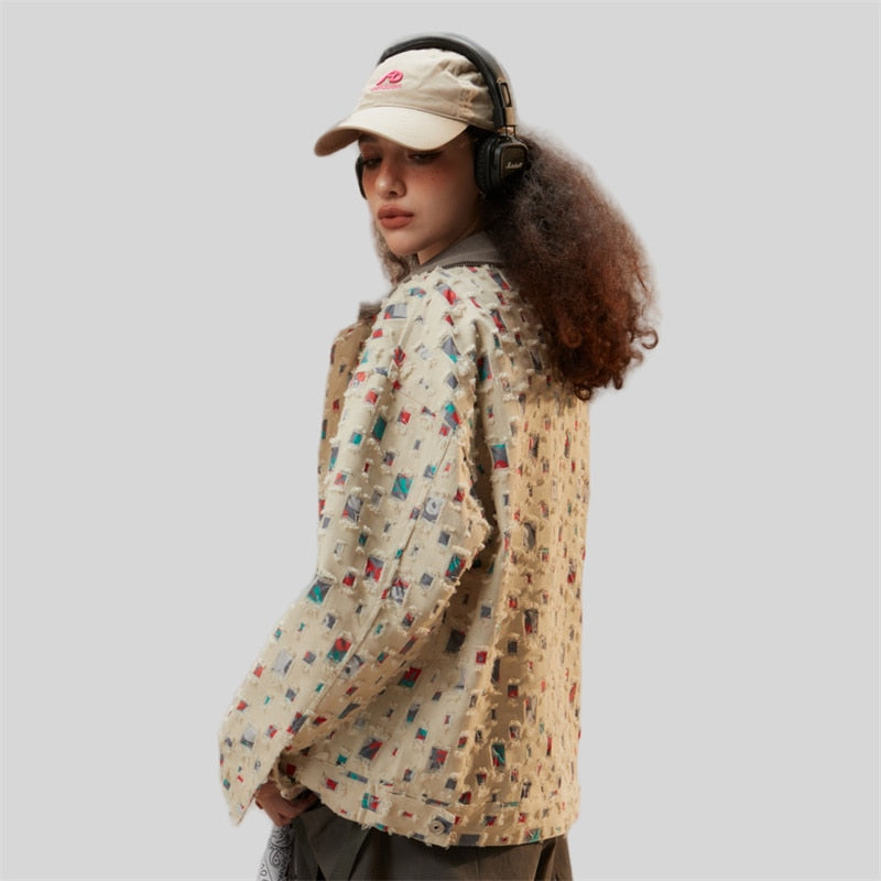 Color Patches Denim Jacket