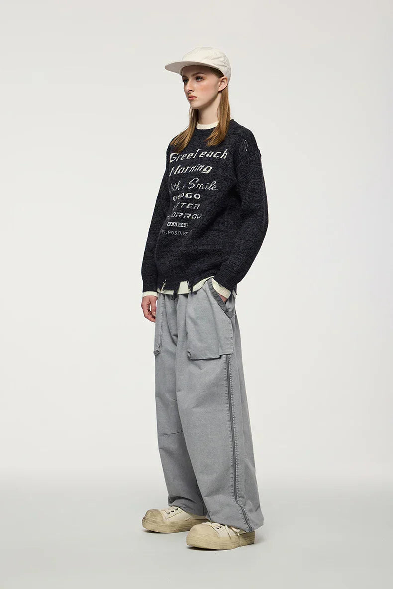 Positive Morning Text Sweater