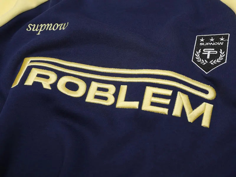 Y2K Loose Patchwork Sports Sweatshirt