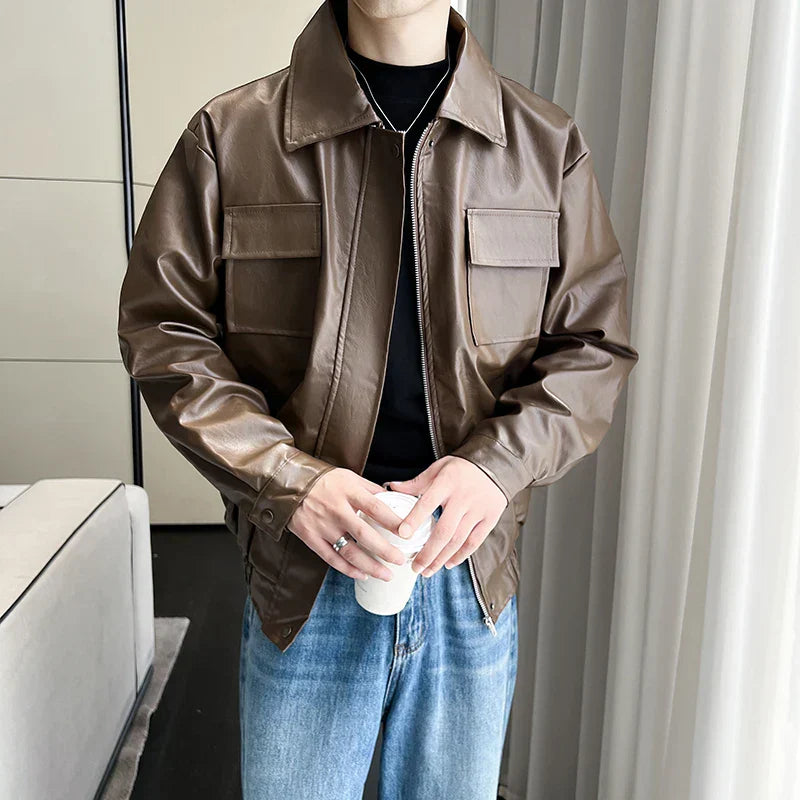 Classic Stylish Windproof Waterproof PU Leather Jacket