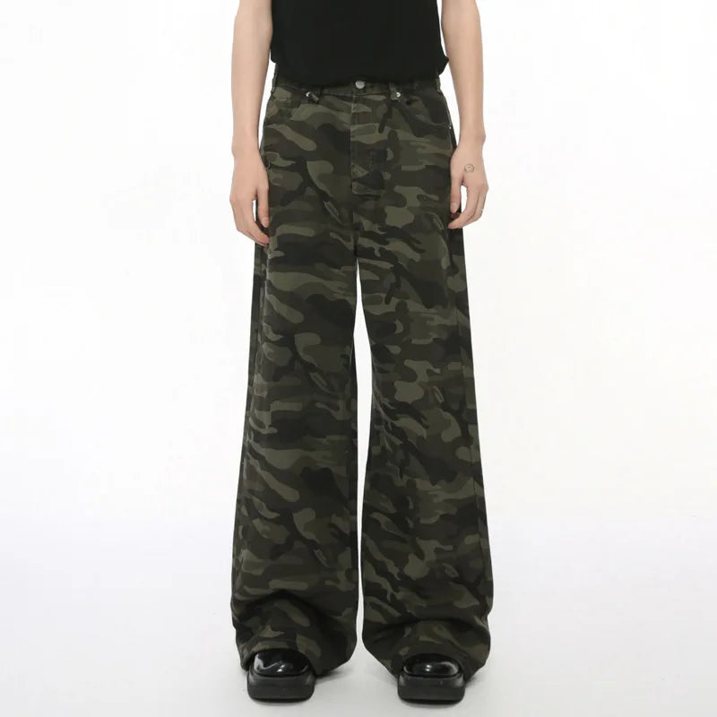Camouflage Wide Leg Jeans