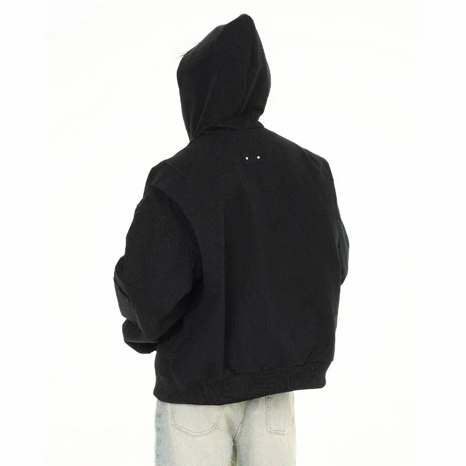 Elevated Modern Casual Hooded Bomber Jacket